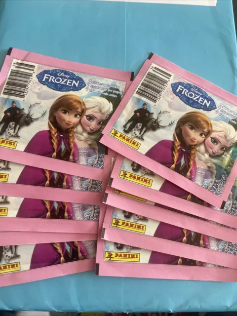 (10) Unopened Packs Of - Panini Frozen Pink Packs - 70 Stickers Total