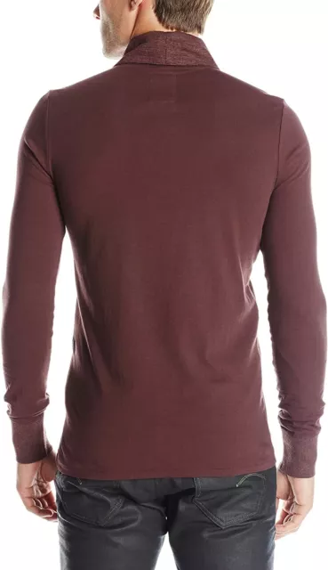 Men's G-Star Raw Harm Ezra Shawl Collar Longsleeve Dark Fig | Slim | Extra Large 2