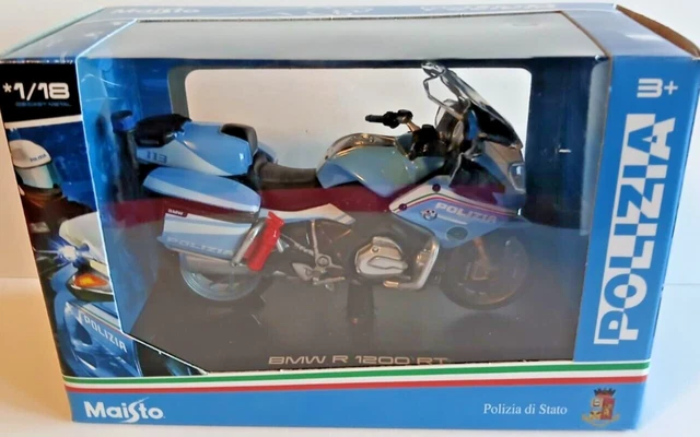 Modellino Moto Polizia BMW R1200RT 1:12 New-Ray - Colore Blu, Per Collezionisti - Foto 4