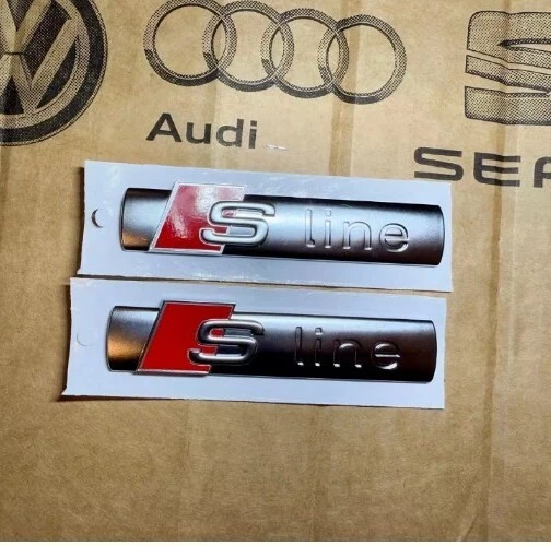 Emblema Segno Logo Scritta Originale AUDI S-Line (2 Pezzi - Foto 4