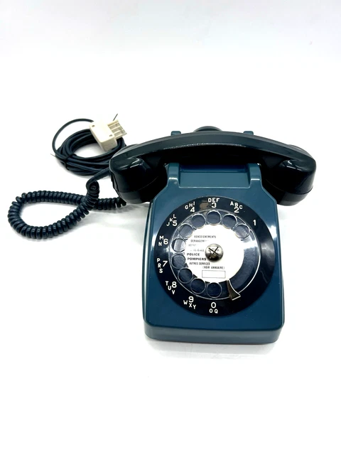 Téléphone vintage SOCOTEL S63 Bleu à cadran