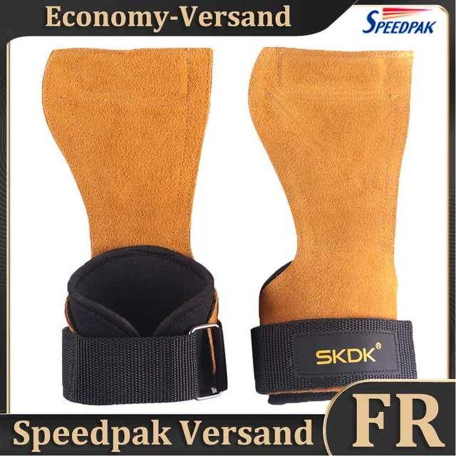 SKDK 1 Pair Cowhide Weight Lifting Gloves Workout Sports Fitness Gym Hand Grips