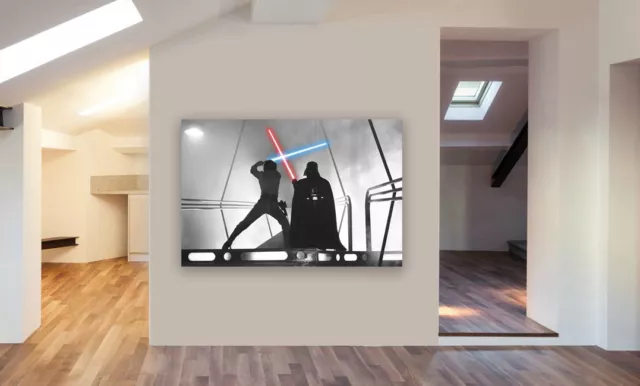 Star Wars Luke Skywaker Darth Vader Fight Canvas Wall Art Print. Various Sizes 2