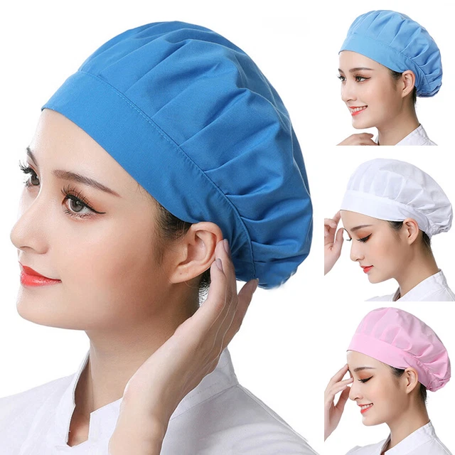 Cappello da cameriere unisex riutilizzabile antipolvere berretto da lavoro cucina chef rete solido cappello casual