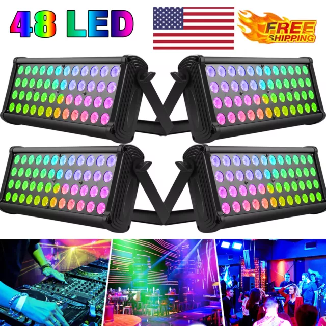 Wall Wash Stage Light Bar RGB 48LED Strobe DMX512 Party Disco DJ Building Light