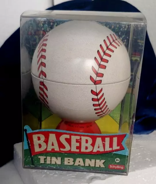 Schylling Baseball Tin Bank 2009 Retro Vintage Style