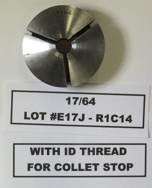 17/64" 5C Collet - With Id Threads - Lot E17J R1C14