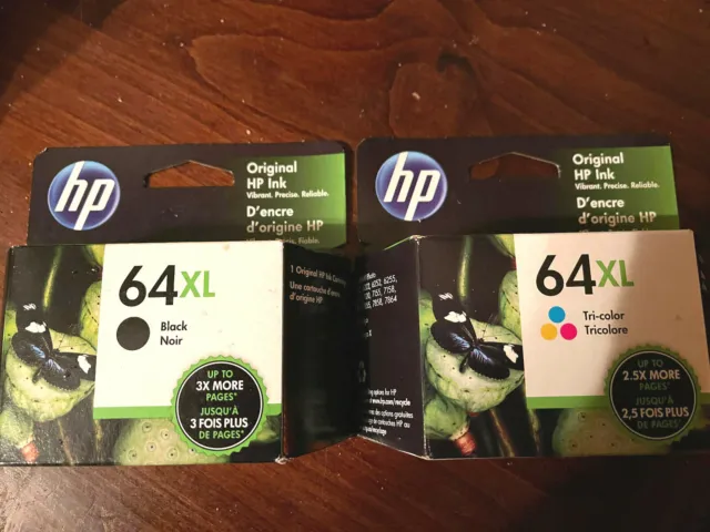 New Genuine HP 64XL Black & Tri Color Combo Ink Cartridges X4D93BN Ex 2025