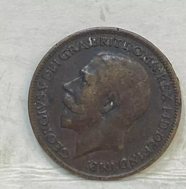 Great Britain   England  Uk  1917  Farthing  Key Date Low Mint