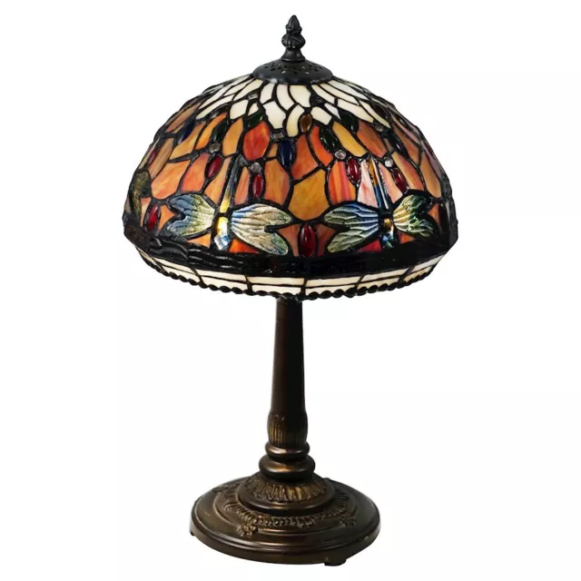 Dale Tiffany Tavis Dragonfly 2 Light Table Lamp, Antique Bronze - STT18309