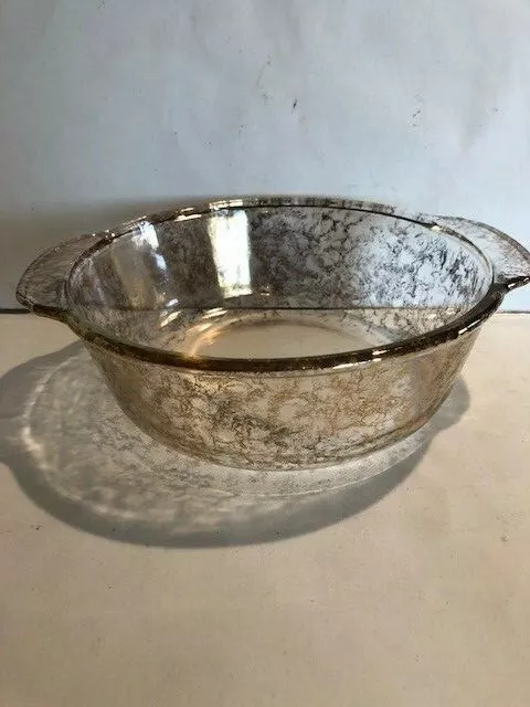 Vintage Fire King Gold Speckled 2 Quart Casserole Dish A