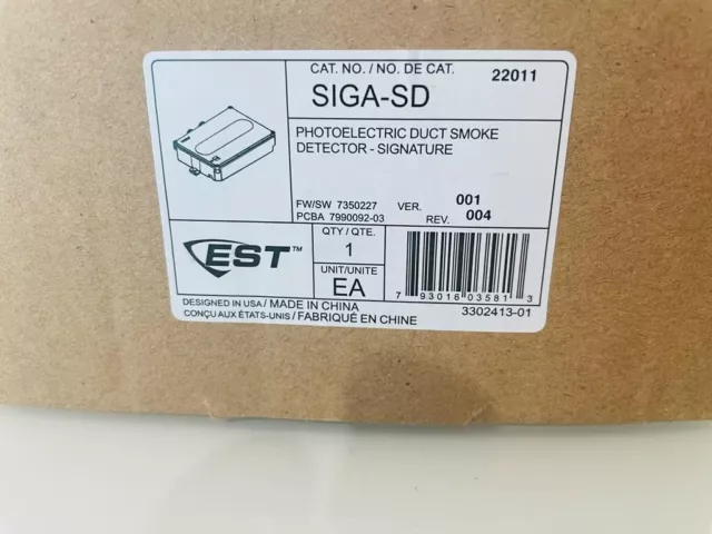 Brand New Edwards Est Siga-Sd Photoelectric Signature Duct Smoke Detector 2