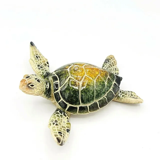 Sea Turtle Christmas Ornament - Ocean Life Beach Theme 3 1/2" x 4 1/2" Polystone
