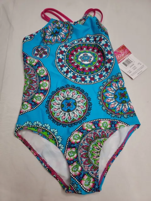 Kanu Surf Big Girls' Jasmine Beach Sport Halter One Aqua Size 10