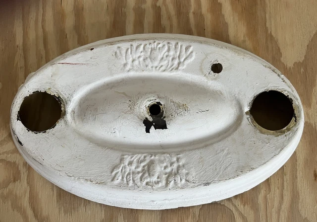 Antique Pressed Tin or Metal Flush Ceiling 2 Light Fixture (no sockets)
