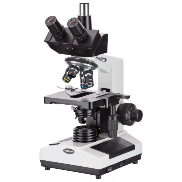 AmScope 40X-1600X Veterinary Clinic Biological Trinocular Compound Microscope