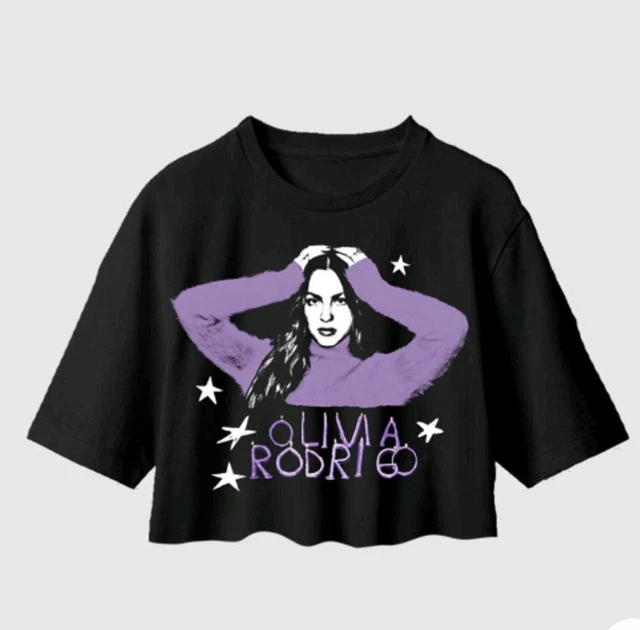 NEW OLIVIA RODRIGO Black Cropped T shirt Target Guts Merch £64.86
