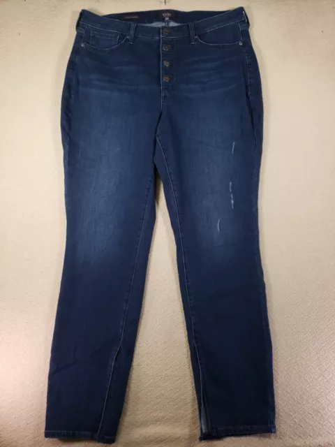 NYDJ Jeans Womens 16W Blue Denim Alina Legging Button Fly Stretch Dark Wash