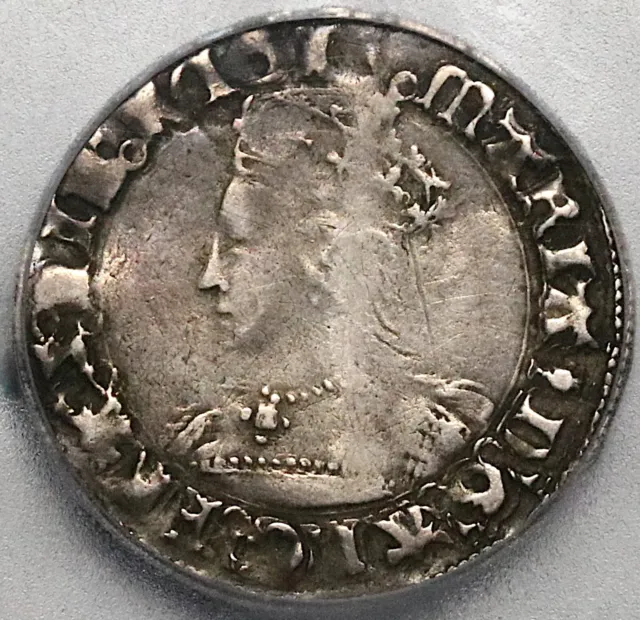 1553 ANACS F12 Mary Groat 4 Pence Hammered Britain Tudor England Coin (22090301D
