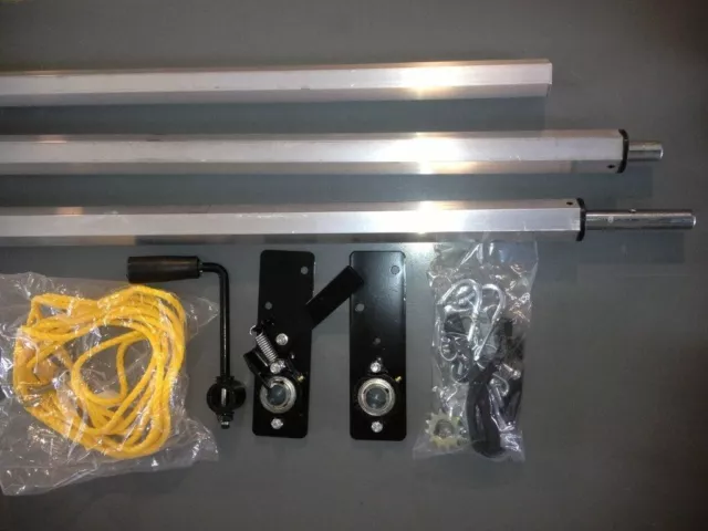Hand Crank Tarp Kit with Black Mesh Tevlar Dump Truck Trailer Tarp
