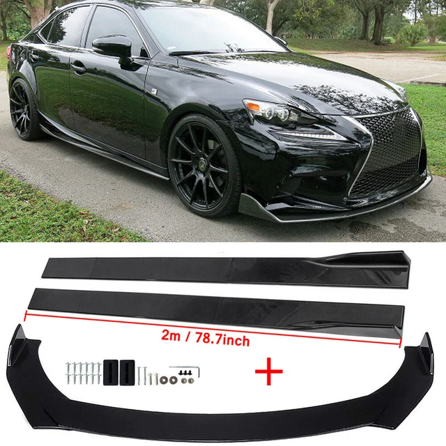 Jupe Latérale Voiture 120cm - Pack De 2, Noir Brillant, Universelle, Polypropylène