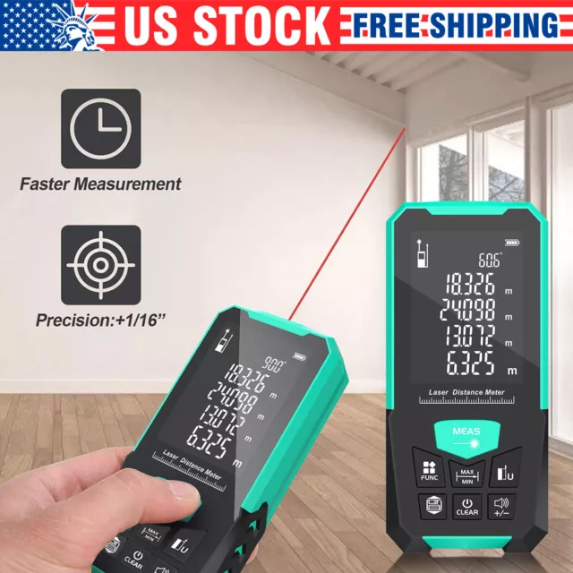 328 ft Digital LCD Laser Distance Meter Range Finder Measure Diastimeter Level *