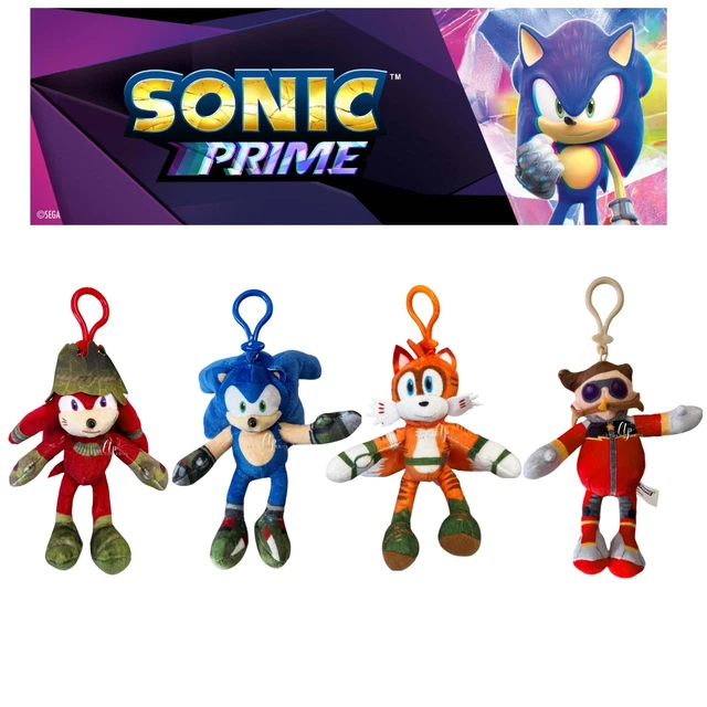 Peluche Sonic Prime Netflix 15cm Con Clip Portachiavi - SON7004, P.M.I. LTD, Morbido
