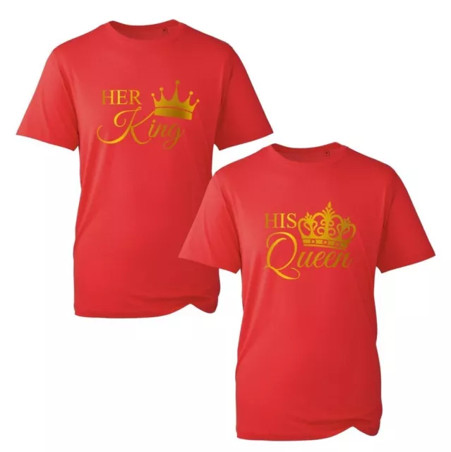 Family Matching T-shirt Couples Matching King Queen w/ Crowns All Colors 2shirts 3