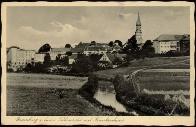 Postcard Naumburg am Queis Nowogrodziec Teilansicht mit Krankenhaus. 1939 2