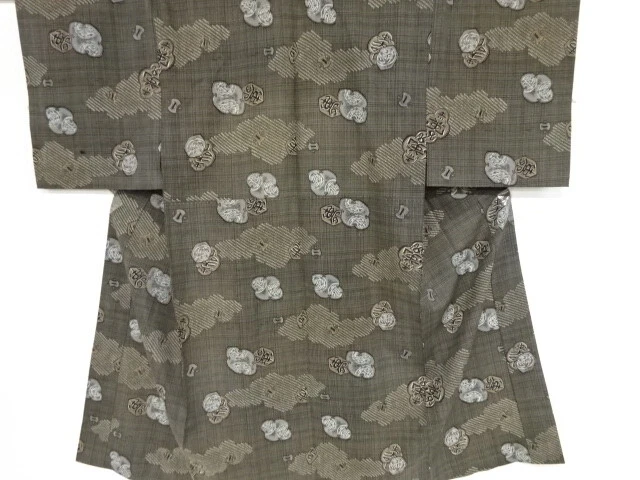 40238# Japanese Kimono / Antique Hitoe Mens Juban / Hitta Cloud & Character
