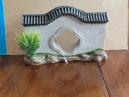 Brand NEW Top Fin Fish Tank Aquarium Japanese Pagoda Style Structure W/ Bush