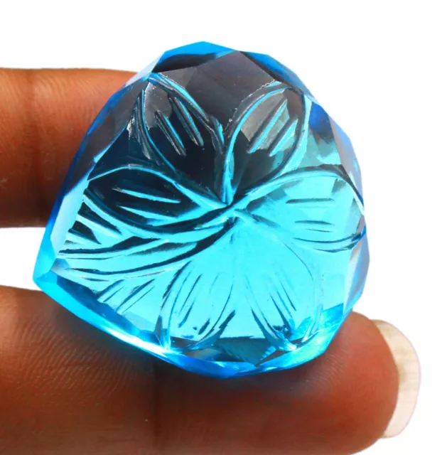 Hand Crafted Transparent 146Ct Certified London Blue Topaz Pear Gemstone GH61