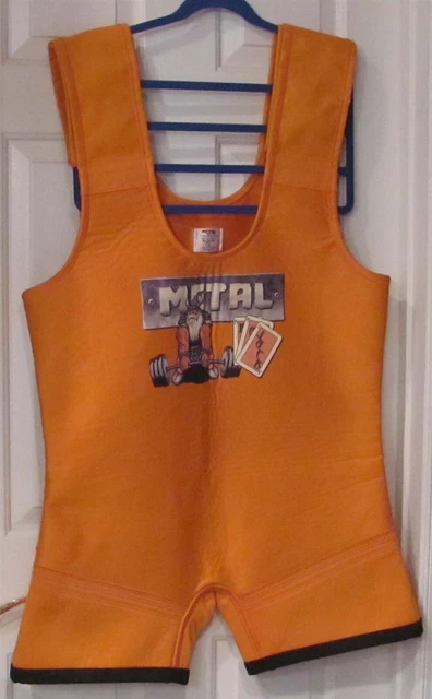 METAL Jack (2-Ply) Squat Suit size 56 Orange With Adjustable Straps (Used 1X)