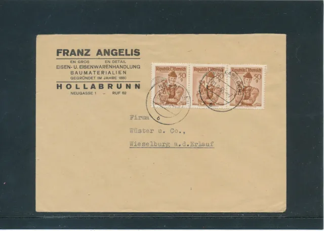 Trachten Geschäftsbrief 1955 aus Holabrunn mit 3x 50 Groschen   24/4/15
