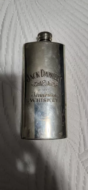 Jack Daniels Old No. 7 Flask Stainless Steel Tennessee Whiskey, From England!