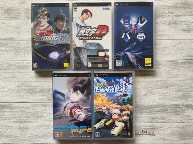 PSP Wangan Midnight & Initial D & Shutokou Battle Wipeout Pure & Pipo Saru Racer