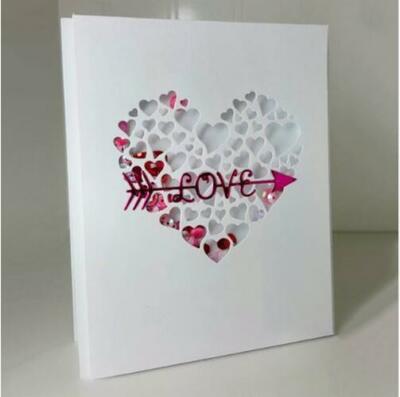 Taglio in metallo Fiore muore TELAIO Scrapbooking Amore Cuore in pizzo San Valentino in metallo Die 
