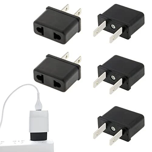 Adaptateur Prise France vers USA, 5 Pièces Adaptateur Prise France EU, Adapta...