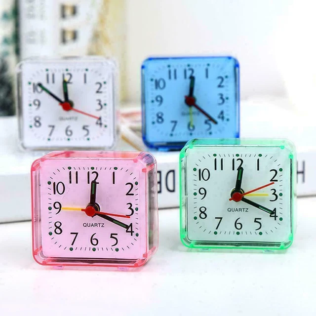 Mini Portable Children Student Square Small Bed Compact Alarm Clock