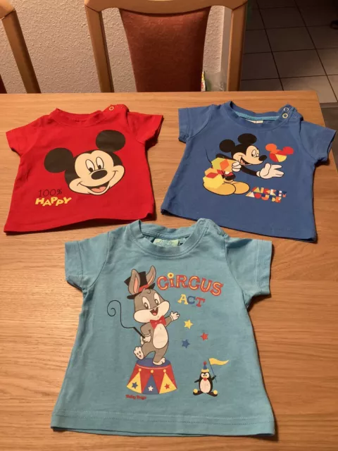 2 Baby T-Shirt von Disney, 1 Baby T-Shirt von Looney Tunes für Jungen,Gr.68