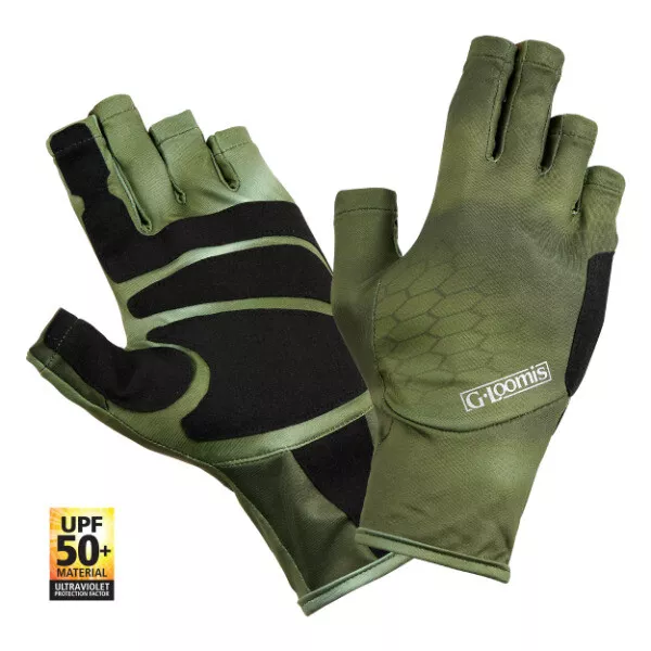 Shimano G.Loomis Moss Camo Fishing Sun Gloves Tech Palm - Choose Size BRAND NEW