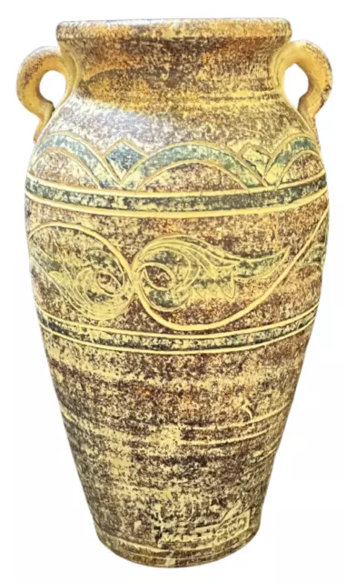 ANCIENT GREEK REPLICA Crater Vase w/ Handles Pottery Handmade 12
