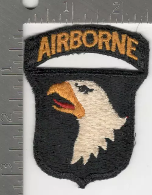 WW 2 US Army 101st Airborne Division Black Back Patch W/ Attached Tab Inv# K1000