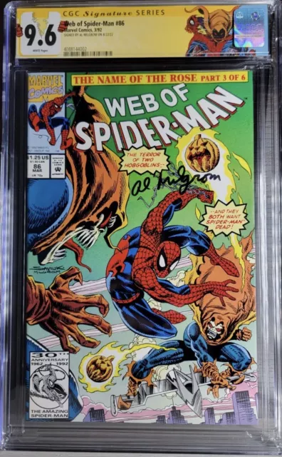 WEB OF SPIDER-MAN #86 CGC SS SIGNED BY AL MILGROM Custom Label 1st App