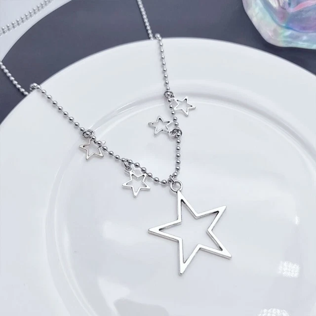 Elegant Hollow Star Fringe Choker Dainty Bead Chain Jewelry Gift Teen Girl