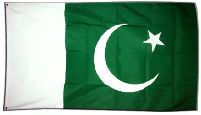 Pakistan Flag 5 x 3 FT - 100% Polyester With Eyelets - South Asia
