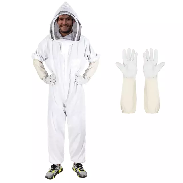 Trajes de abeja para hombre mujer, suite apicultora con guantes de apicultura, traje de apicultura