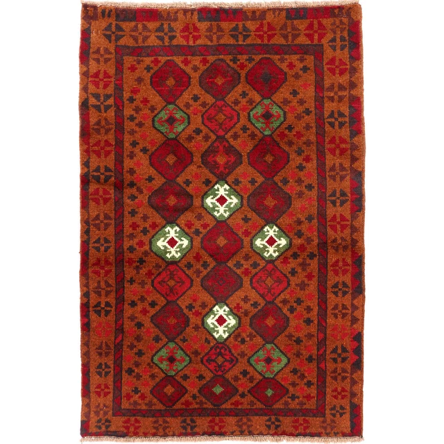 Alfombra Kohistani de diseño turco de Anatolia hecha en Afganistán 144 x 96 cm 1986