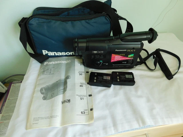 PANASONIC SLIM PALMCORDER RX1 NV-RX1B VHS-C Video Camera Camcorder ...