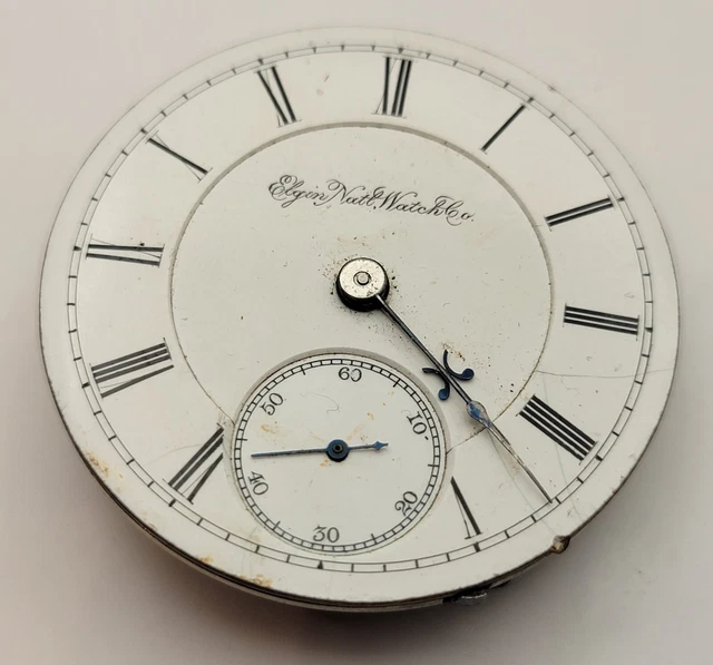 Montre De Poche Elgin Modèle 5, 15 Rubis, Mouvement 18S Mécanique Remontage Manuel - Occasion Pour Réparation Ou Pièces